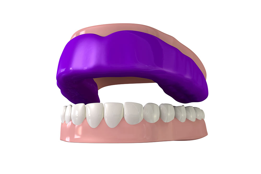 a regular blue sports gum guard