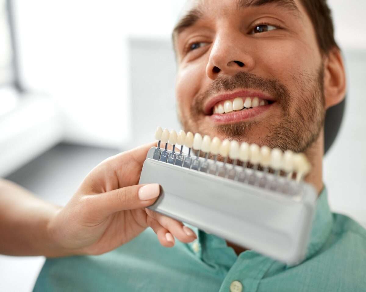 Dentist consulting with patient about professional teeth whitening options at Estero Bay Dental